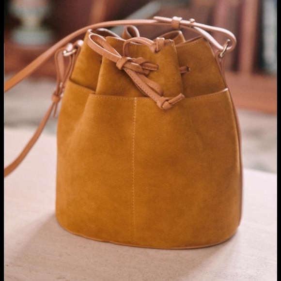 Sezane Handbags - Sézane liberte Miel Suede Bag